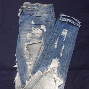 Distressed jeans
